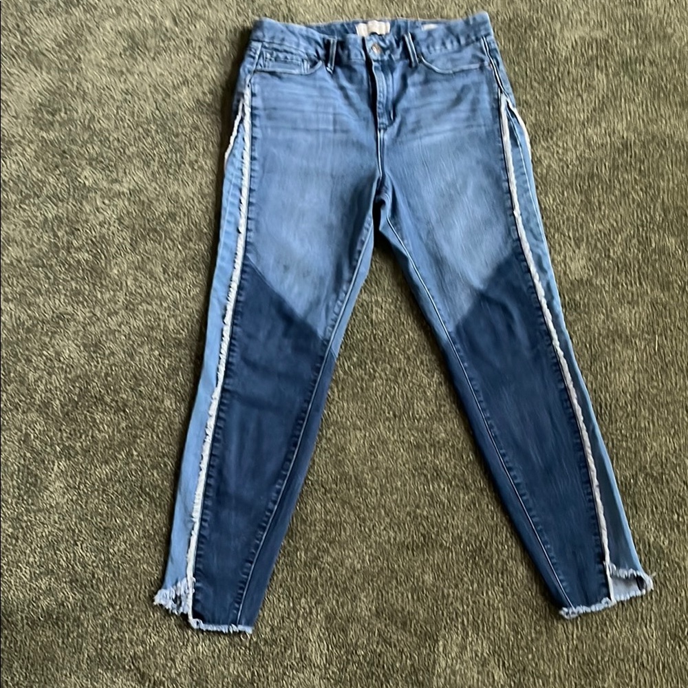 Jessica Simpson Blue Ankle Cropped Jeans with Gradient Effect